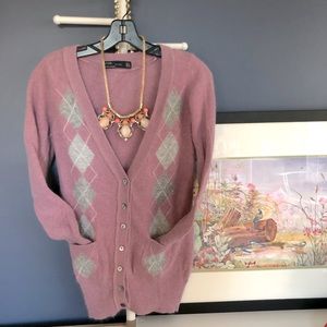 Beautiful Zara Purple Grey Diamond Cardigan